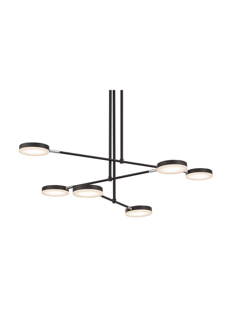 Lampada a sospensione color nero a LED Fad, Struttura: metallo acrilico rivestit, Baldacchino: metallo acrilico rivestit, Nero, argentato, beige, Larg. 89 x Alt. 62 cm