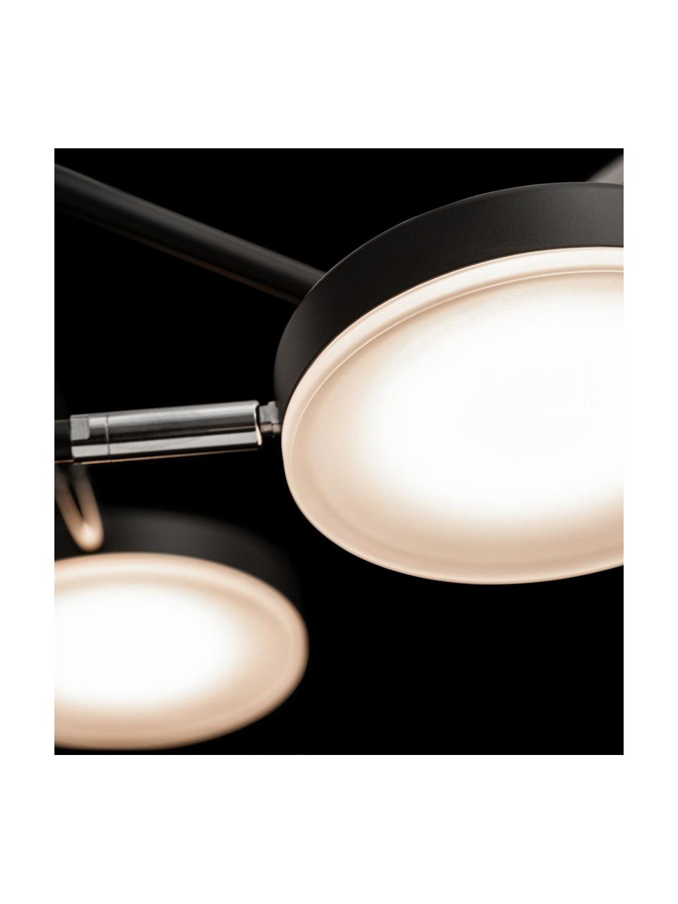 Lampa wisząca LED Fad, Stelaż: metal, akryl, powlekane, Czarny, odcienie srebrnego, beżowy, S 89 x W 62 cm