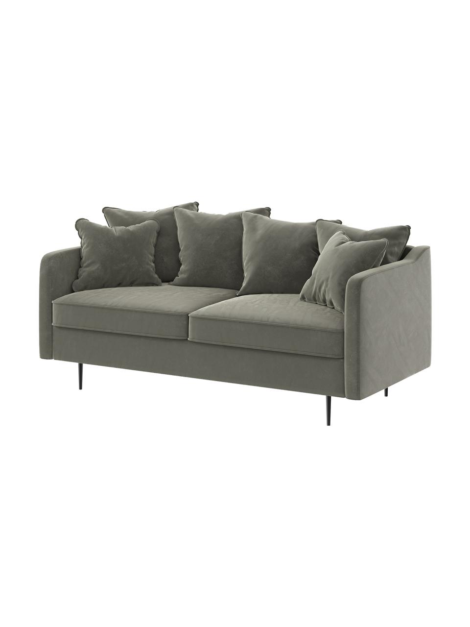 Sofa z aksamitu Esme (2-osobowa), Tapicerka: 100% aksamit poliestrowy, Stelaż: drewno liściaste, drewno , Nogi: metal powlekany Dzięki tk, Szary, S 176 x G 96 cm