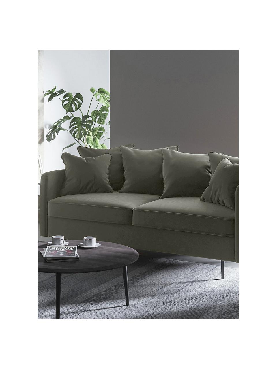 Sofa z aksamitu Esme (2-osobowa), Tapicerka: 100% aksamit poliestrowy, Stelaż: drewno liściaste, drewno , Nogi: metal powlekany Dzięki tk, Szary, S 176 x G 96 cm