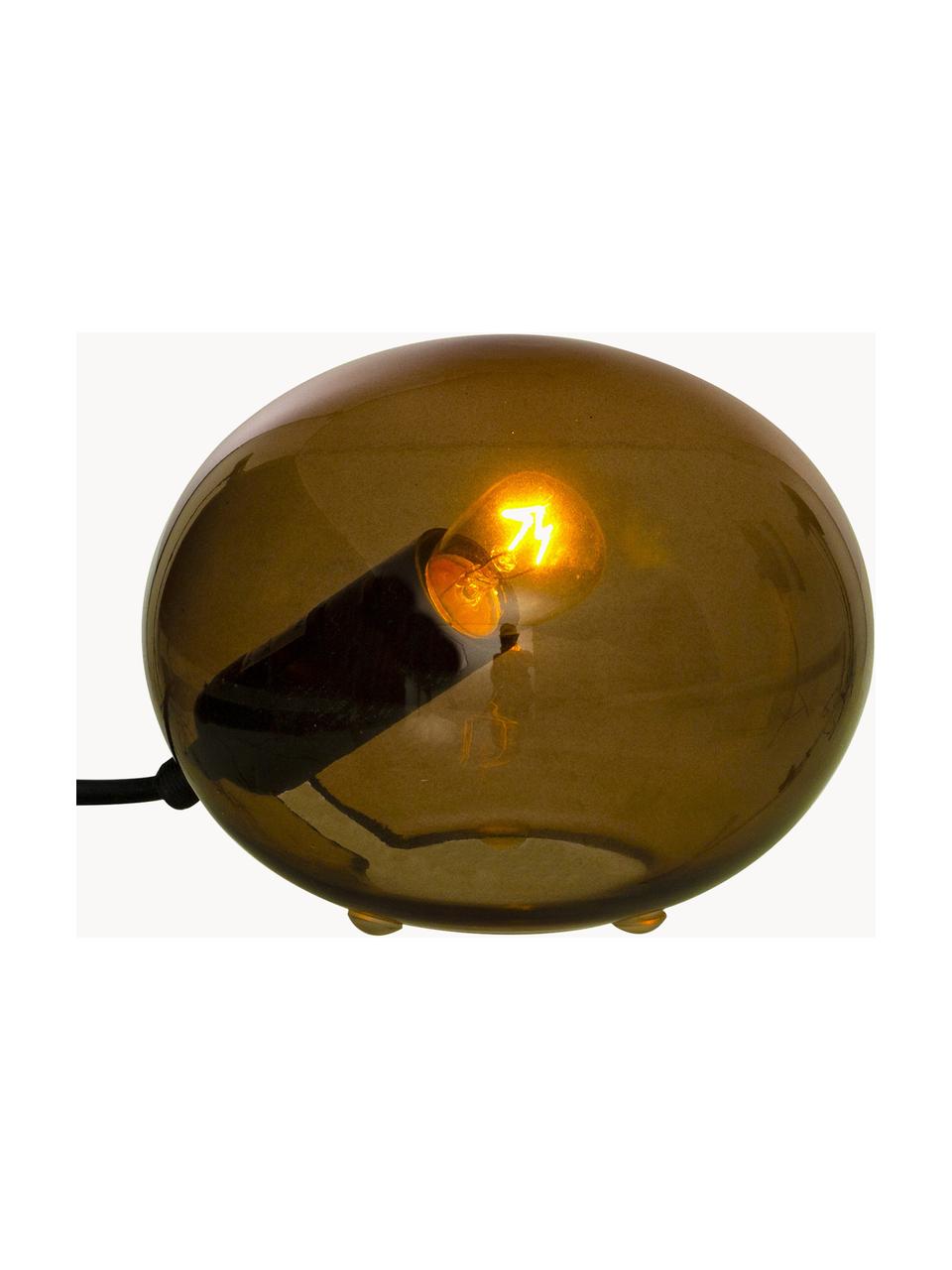 Kleine tafellamp Globus, verschillende formaten, Lampenkap: glas, Bruin, transparant, Ø 13 x H 10 cm