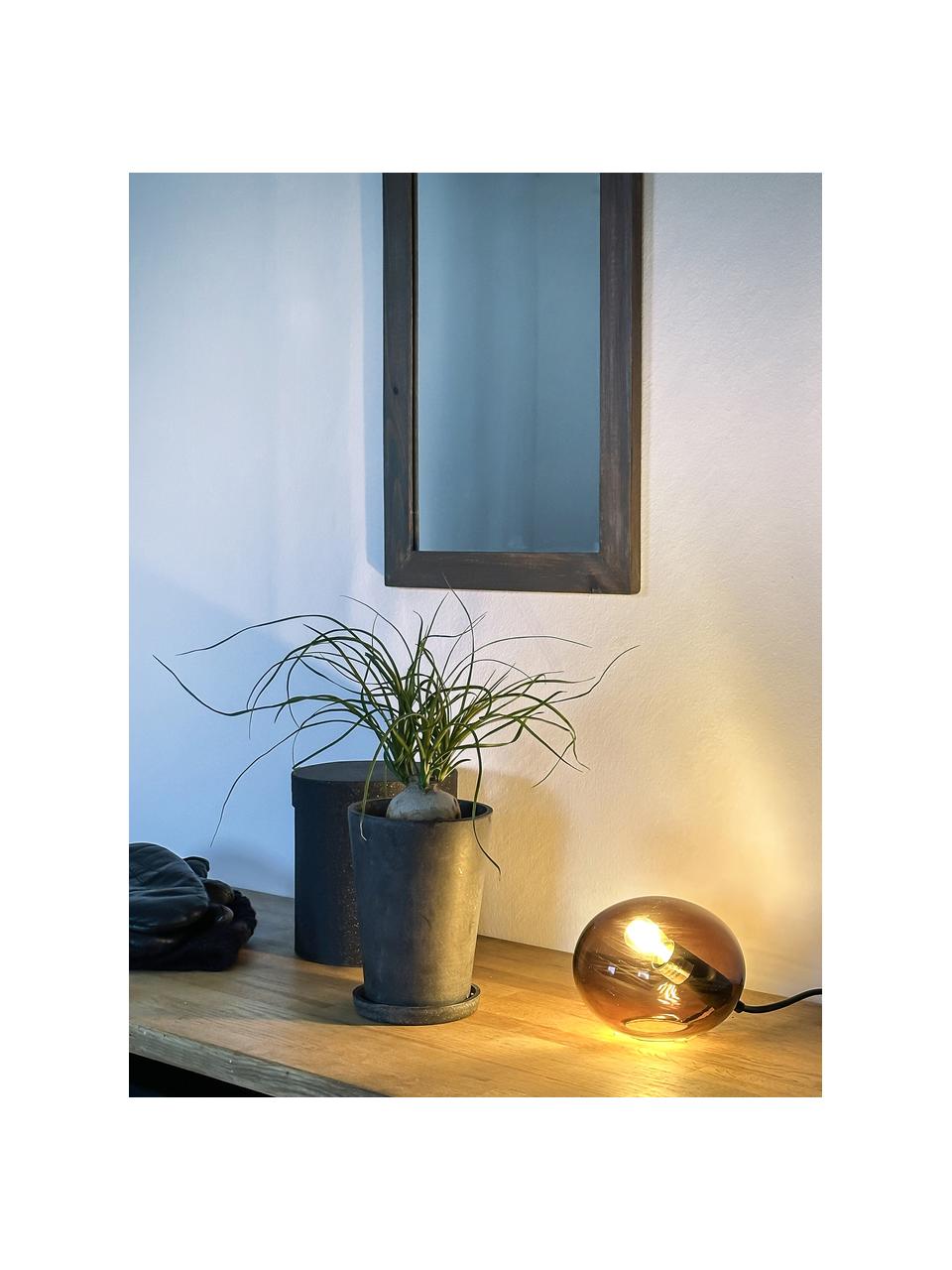 Kleine Tischlampe Globus, verschiedene Größen, Lampenschirm: Glas, Braun, transparent, Ø 13 x H 10 cm