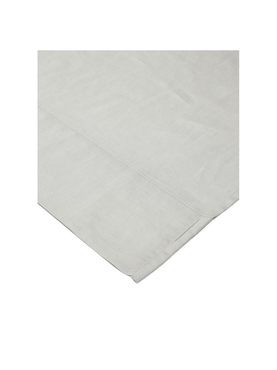 Drap plat en satin de coton gris clair Comfort, Gris clair, larg. 240 x long. 300 cm