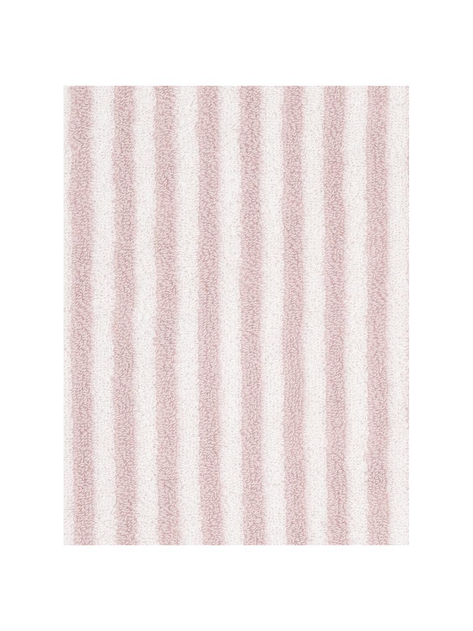 Lot de serviettes de bain à rayures Viola, 3 élém., 100 % coton
Grammage intermédiaire 550 g/m², Rose, blanc, Lot de différentes tailles