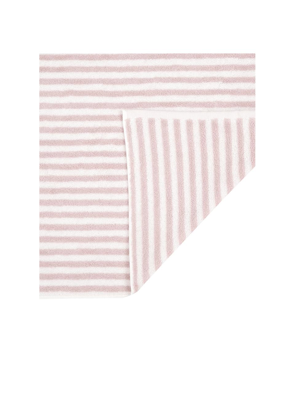 Lot de serviettes de bain à rayures Viola, 3 élém., 100 % coton
Grammage intermédiaire 550 g/m², Rose, blanc, Lot de différentes tailles