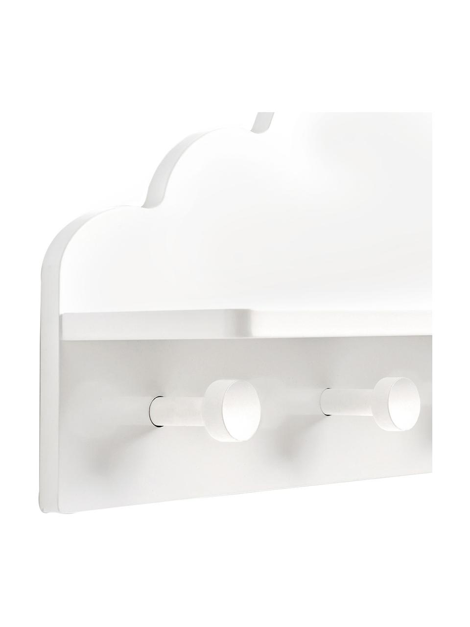 Perchero de pared Wolke, Tablero de fibras de densidad media (MDF), recubierto, Blanco, An 48 x Al 22 cm