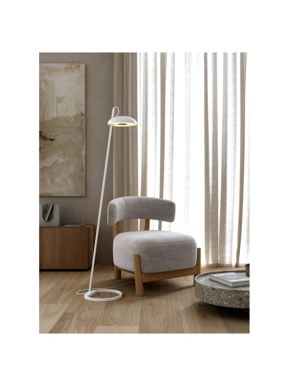 Lámpara de pie Versale, Cable: cubierto en tela, Blanco, Al 140 cm