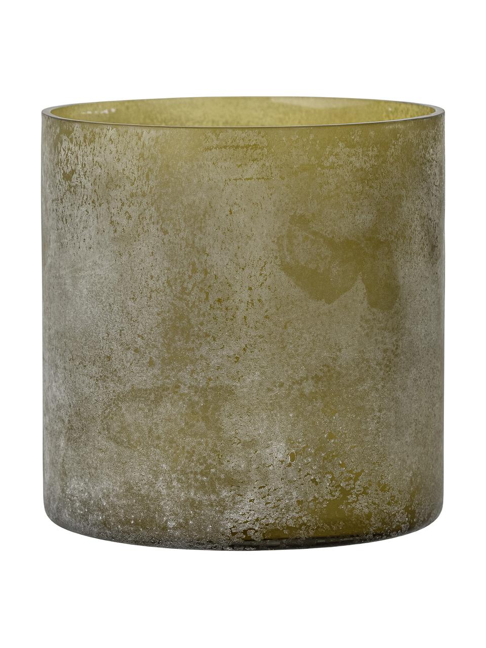 Glas-Teelichthalter Macha, Glas, sprühgefärbt, Grün, Ø 15 x H 15 cm