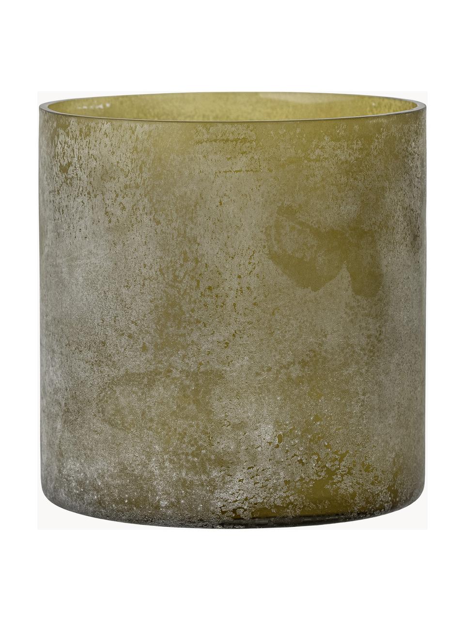 Skleněný svícen na čajovou svíčku Macha, Sklo, sprejově nabarvené, Zelená, Ø 15 cm, V 15 cm
