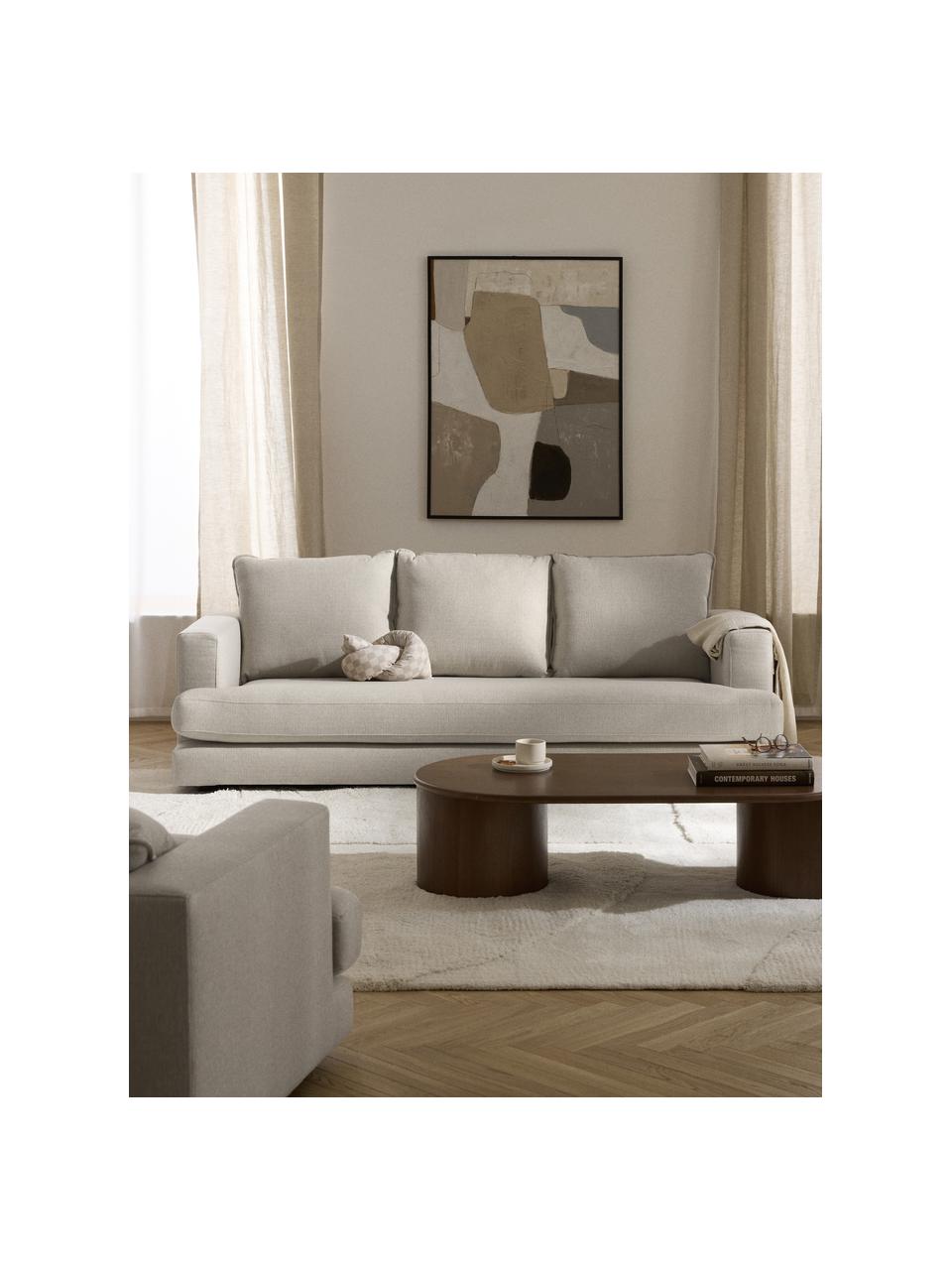 Divano 3 posti Tribeca, Rivestimento: 100% poliestere Il rivest, Struttura: legno di pino massiccio, Piedini: legno massiccio di faggio, Tessuto grigio chiaro, Larg. 228 x Prof. 104 cm