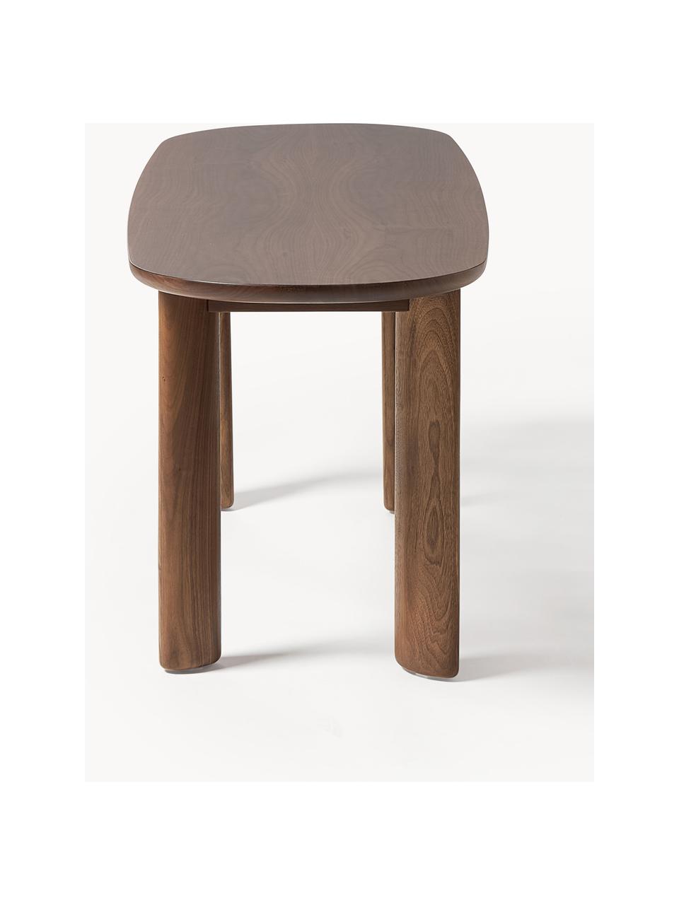 Banco de madera Waikiki, tamaños diferentes, Asiento: tablero de fibra de densi, Estructura: madera maciza de roble, c, madera de nogal, An 140 x Al 40 cm