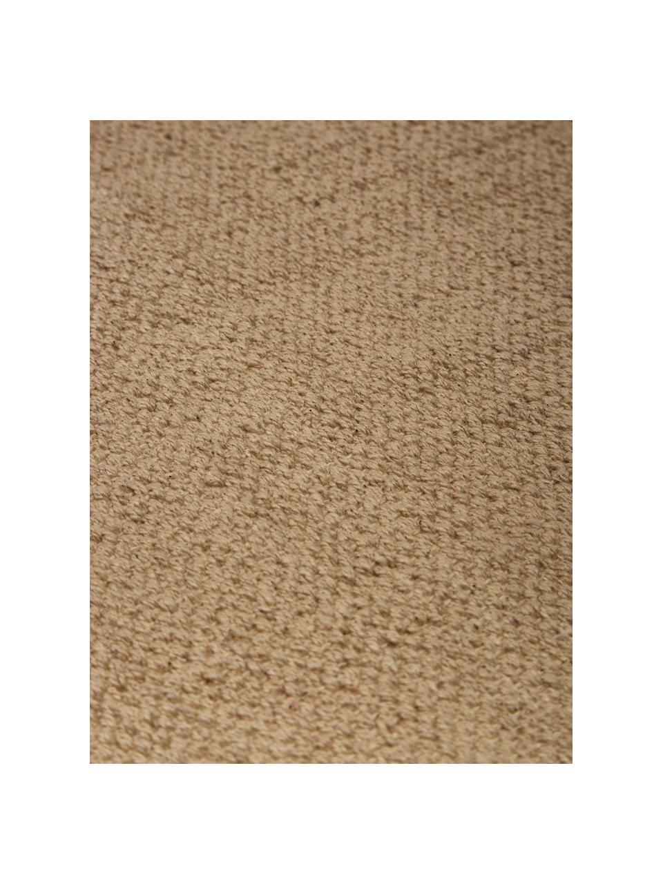 Dünner Baumwollteppich Agneta in Beige, handgewebt, 100% Baumwolle, Beige, B 200 x L 300 cm (Grösse L)