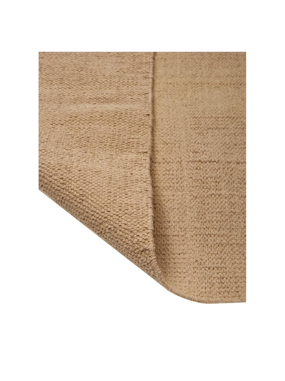 Dünner Baumwollteppich Agneta in Beige, handgewebt, 100% Baumwolle, Beige, B 200 x L 300 cm (Größe L)