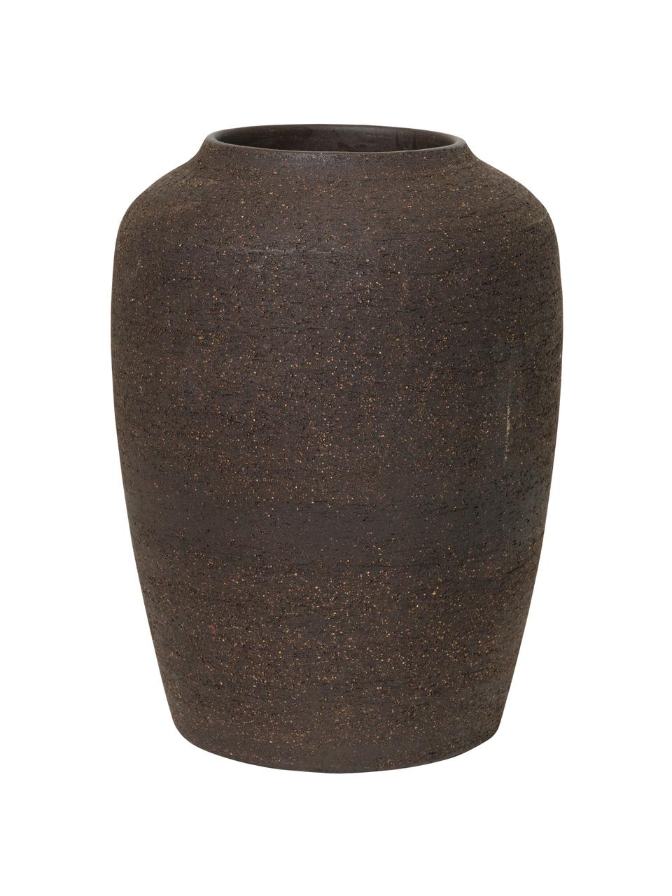 Ručně vyrobená váza CPH Curve, Jíl, Tmavě hnědá, Ø 19 cm, V 25 cm