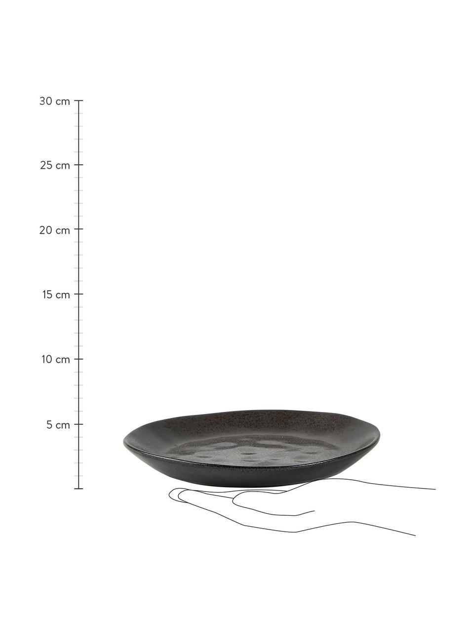 Frühstücksteller Heban aus Steingut in Anthrazit, 6 Stück, Steingut, Anthrazit, Ø 20 x H 3 cm