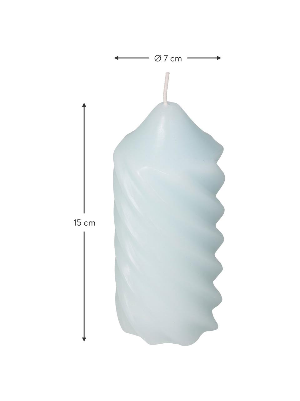 Świeca pieńkowa Spiral, Wosk, Jasny niebieski, Ø 7 x W 15 cm