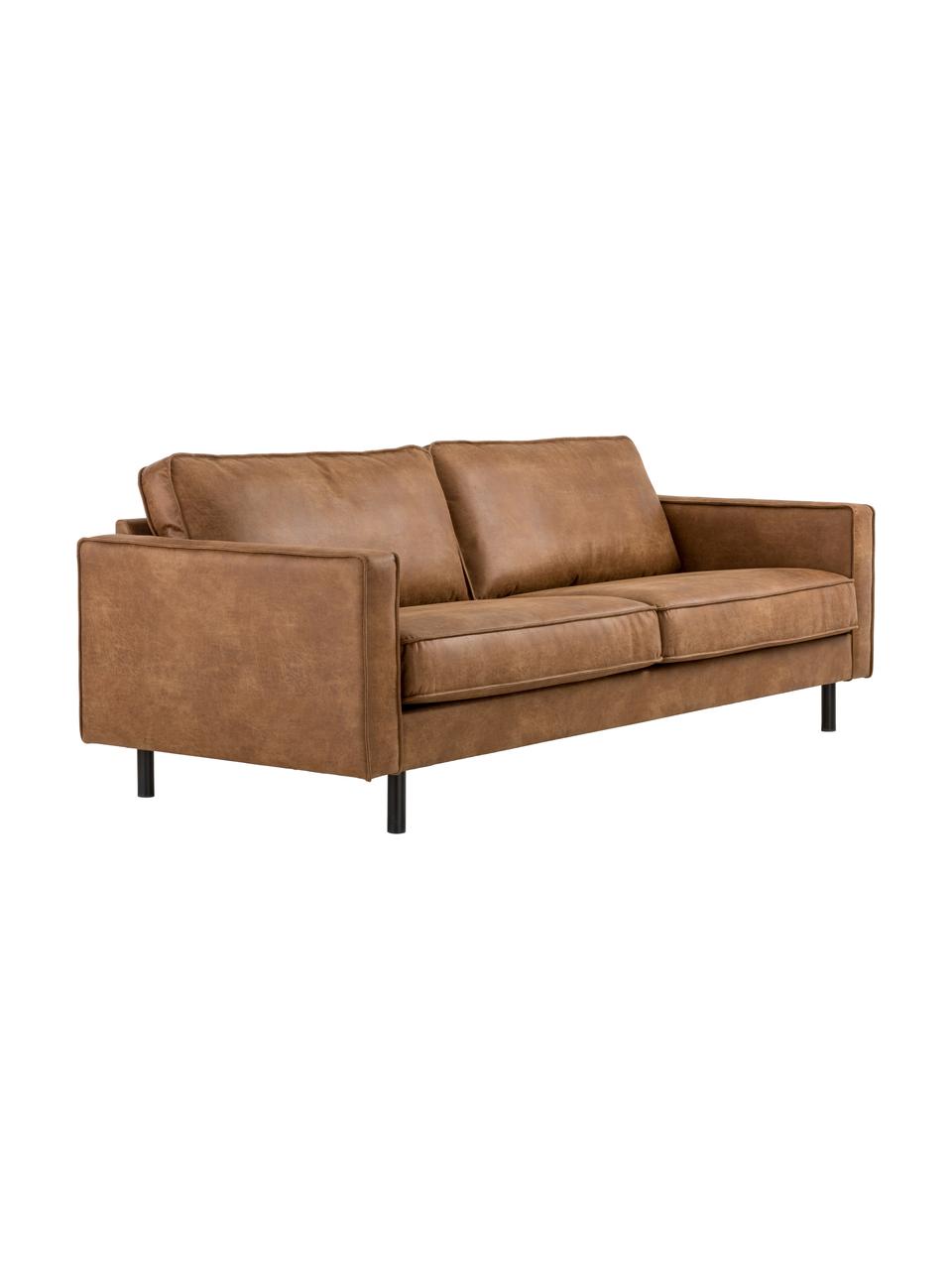 Sofa Hunter (3-Sitzer) aus recyceltem Leder, Bezug: Recyceltes Leder (70% Led, Gestell: Massives Kiefernholz, FSC, Leder Braun, B 219 x T 90 cm