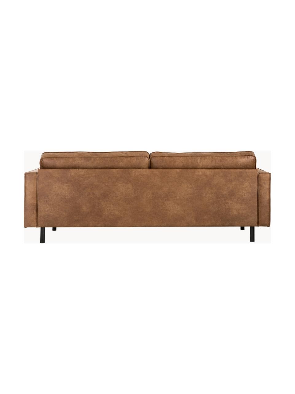 Sofa Hunter (3-Sitzer) aus recyceltem Leder, Bezug: Recyceltes Leder (70% Led, Gestell: Massives Kiefernholz und , Füße: Metall, pulverbeschichtet, Leder Braun, B 219 x T 90 cm