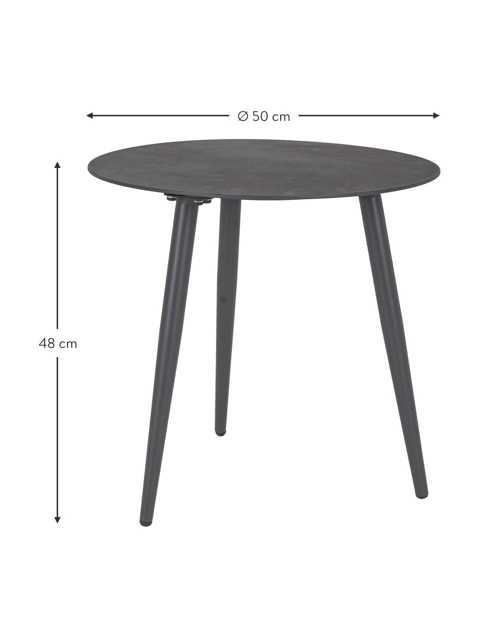 Table d'appoint de jardin Ridley, Anthracite, Ø 50 x haut. 48 cm