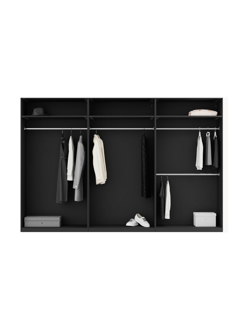 Modularer Drehtürenschrank Leon, 300 cm Breite, mehrere Varianten, Korpus: Spanplatte, melaminbeschi, Schwarz, Basic Interior, B 300 x H 200 cm