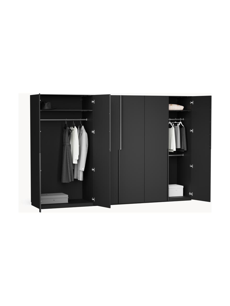 Armoire modulaire à portes battantes Leon, larg. 300 cm, plusieurs variantes, Noir, Basic Interior, larg. 300 x haut. 200 cm