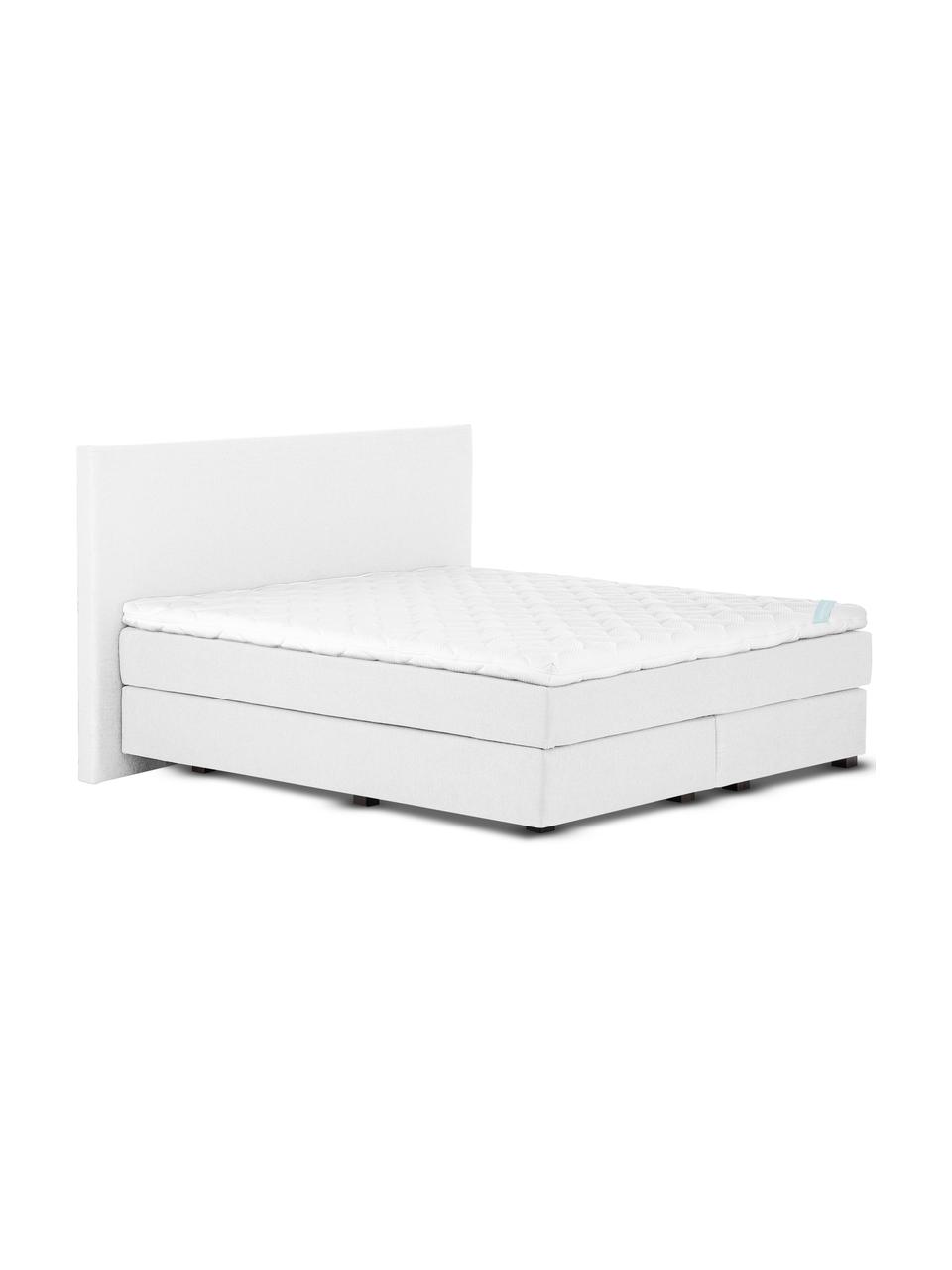 Letto boxspring premium Eliza, Materasso: a molle insacchettate a 7, Piedini: legno di faggio massiccio, Grigio chiaro, 200 x 200