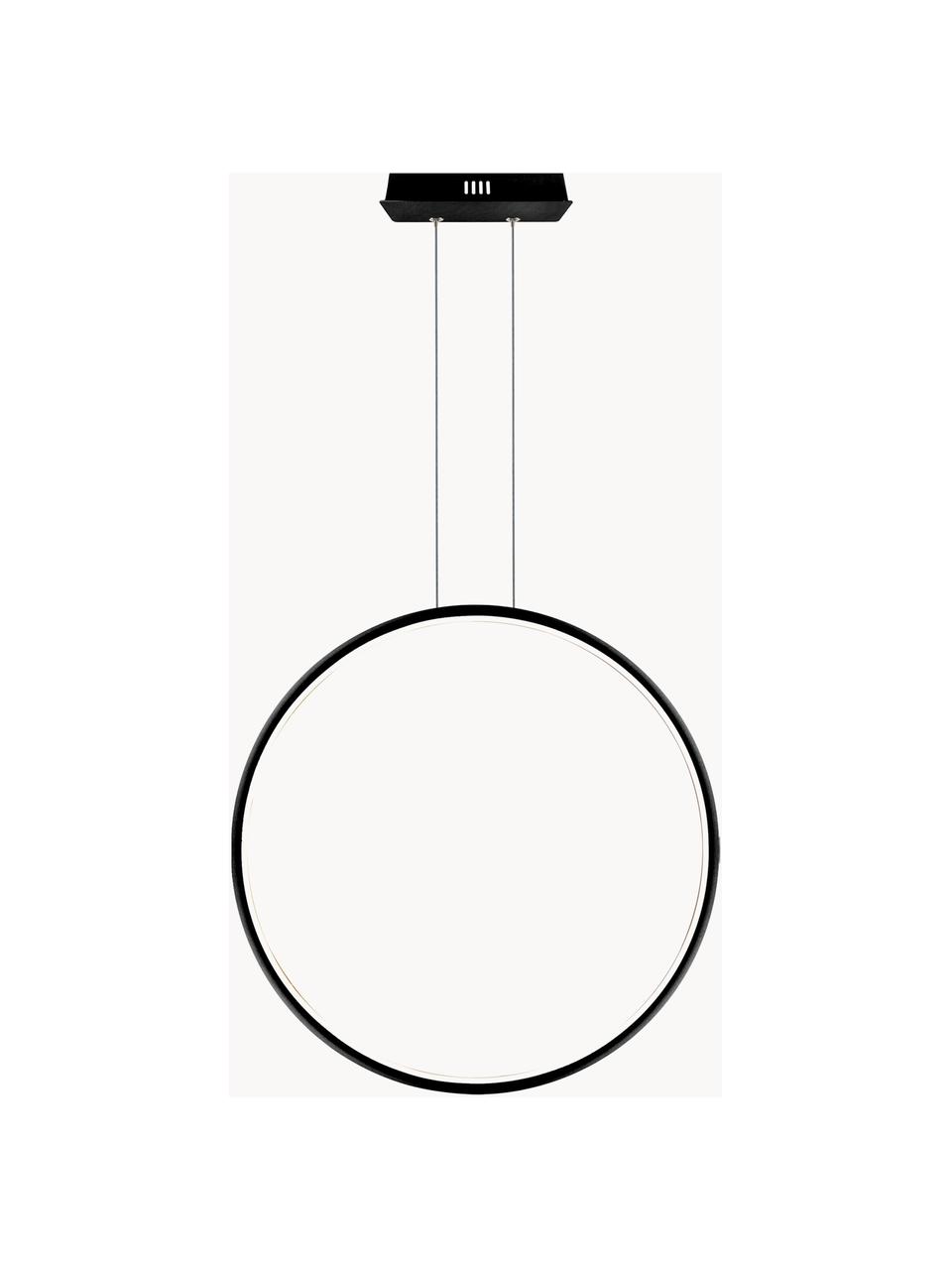 Veľké závesné LED svietidlo Ring, Čierna, Ø 80 x H 2 cm