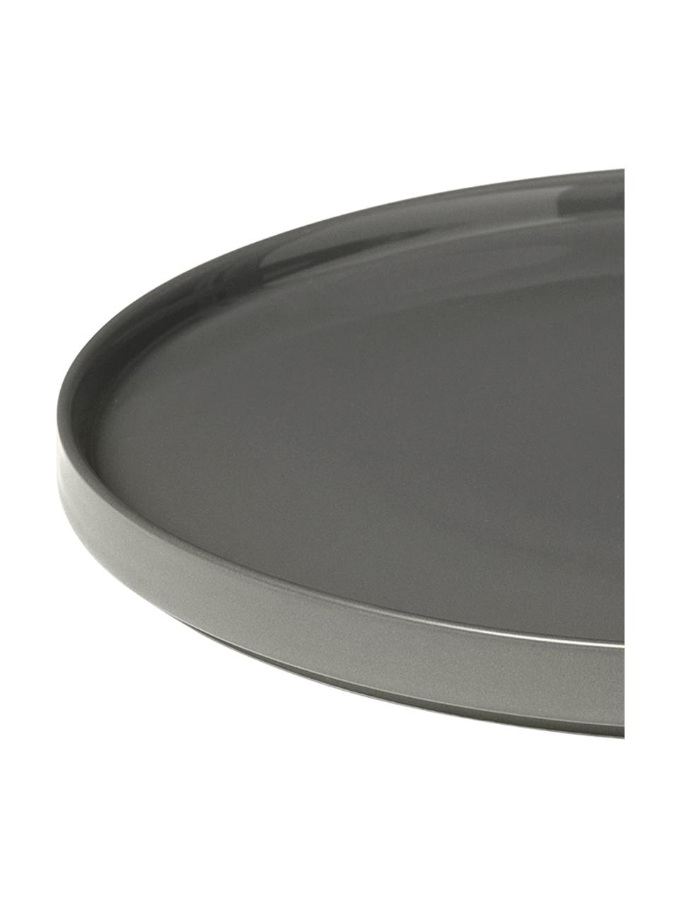 Plat de service gris foncé mat/brillant Pilar, Ø 32 cm, Céramique, Gris foncé, Ø 32 cm