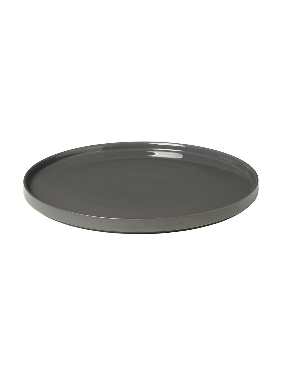 Plat de service gris foncé mat/brillant Pilar, Ø 32 cm, Céramique, Gris foncé, Ø 32 cm