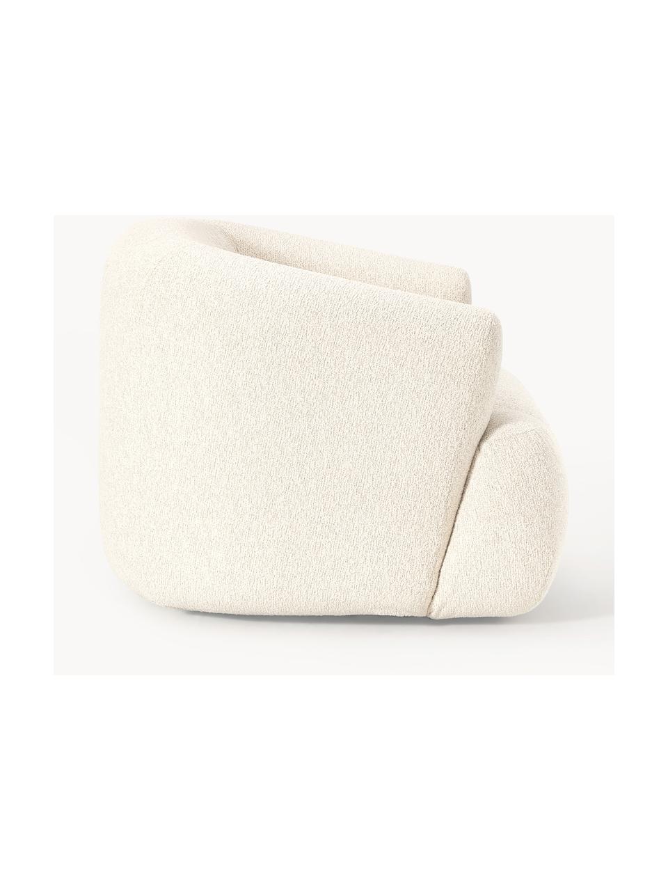 Sillón en tejido bouclé Sofia, Tapizado: tejido bouclé (100% polié, Estructura: madera de abeto con certi, Patas: plástico, Bouclé Off White, An 97 x Al 84 cm