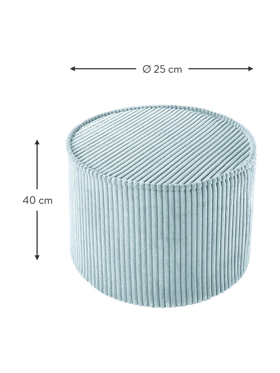 Pouf en velours côtelé pour enfant Sugar, Velours côtelé vert menthe, Ø 25 x haut. 40 cm