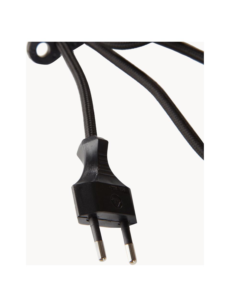Lámpara de techo pequeña Ara, Cable: cubierto en tela, Negro, Ø 10 x Al 15 cm