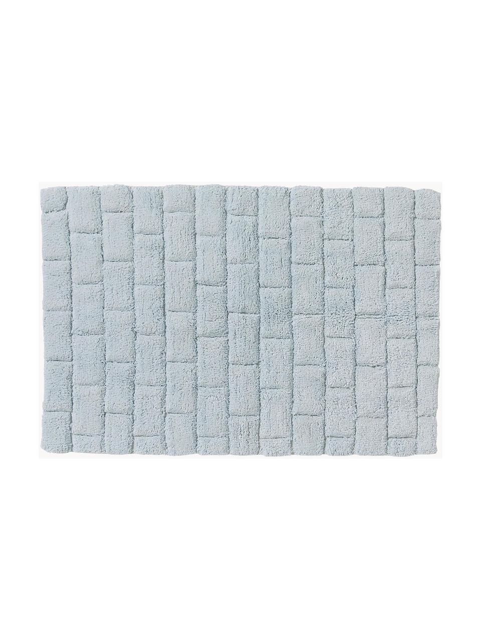 Alfombrilla de baño esponjosa Metro, Azul claro, An 60 x L 90 cm