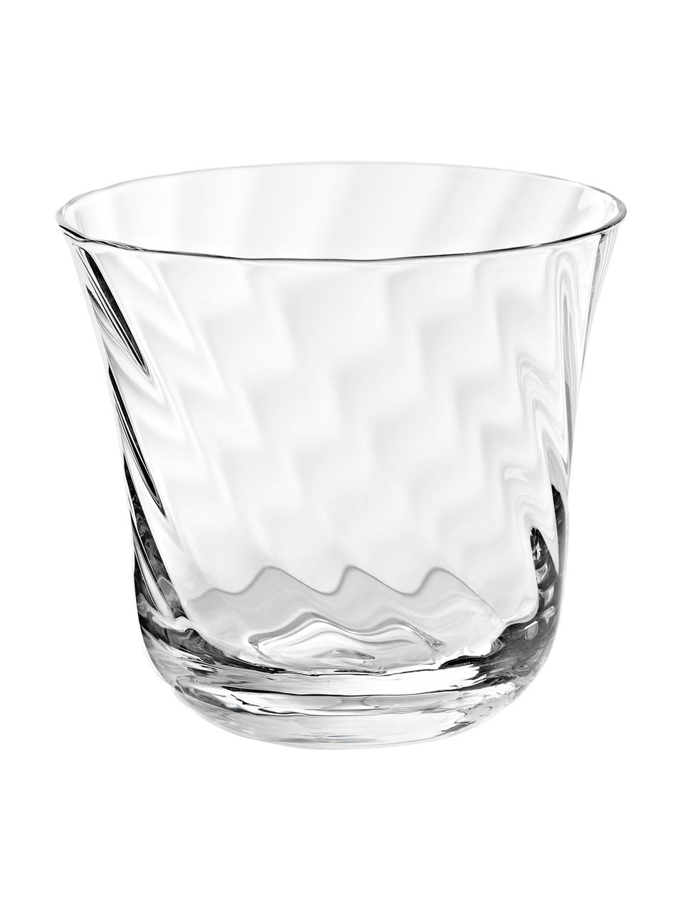 Ručně foukané sklenice Swirl, 4 ks, Sklo, Transparentní, Ø 10 cm, V 9 cm, 300 ml