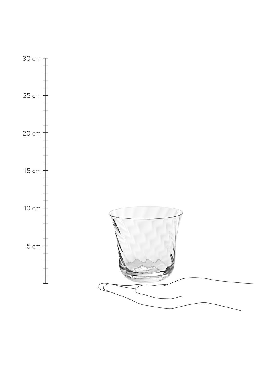 Szklanka ze szkła dmuchanego Swirl, 4 szt., Szkło, Transparentny, Ø 10 x W 9 cm, 300 ml