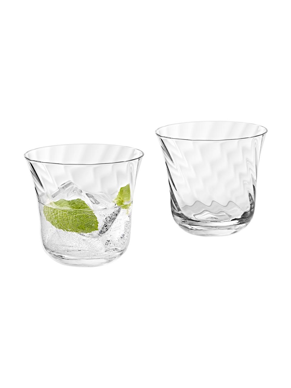 Szklanka ze szkła dmuchanego Swirl, 4 szt., Szkło, Transparentny, Ø 10 x W 9 cm, 300 ml