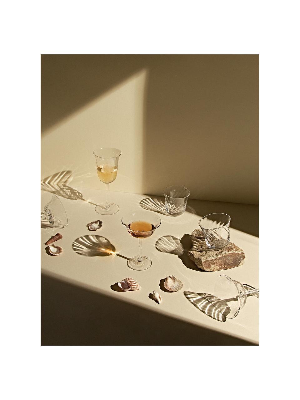 Verres à eau soufflés bouche Swirl, 4 pièces, Verre, Transparent, Ø 10 x haut. 9 cm, 300 ml