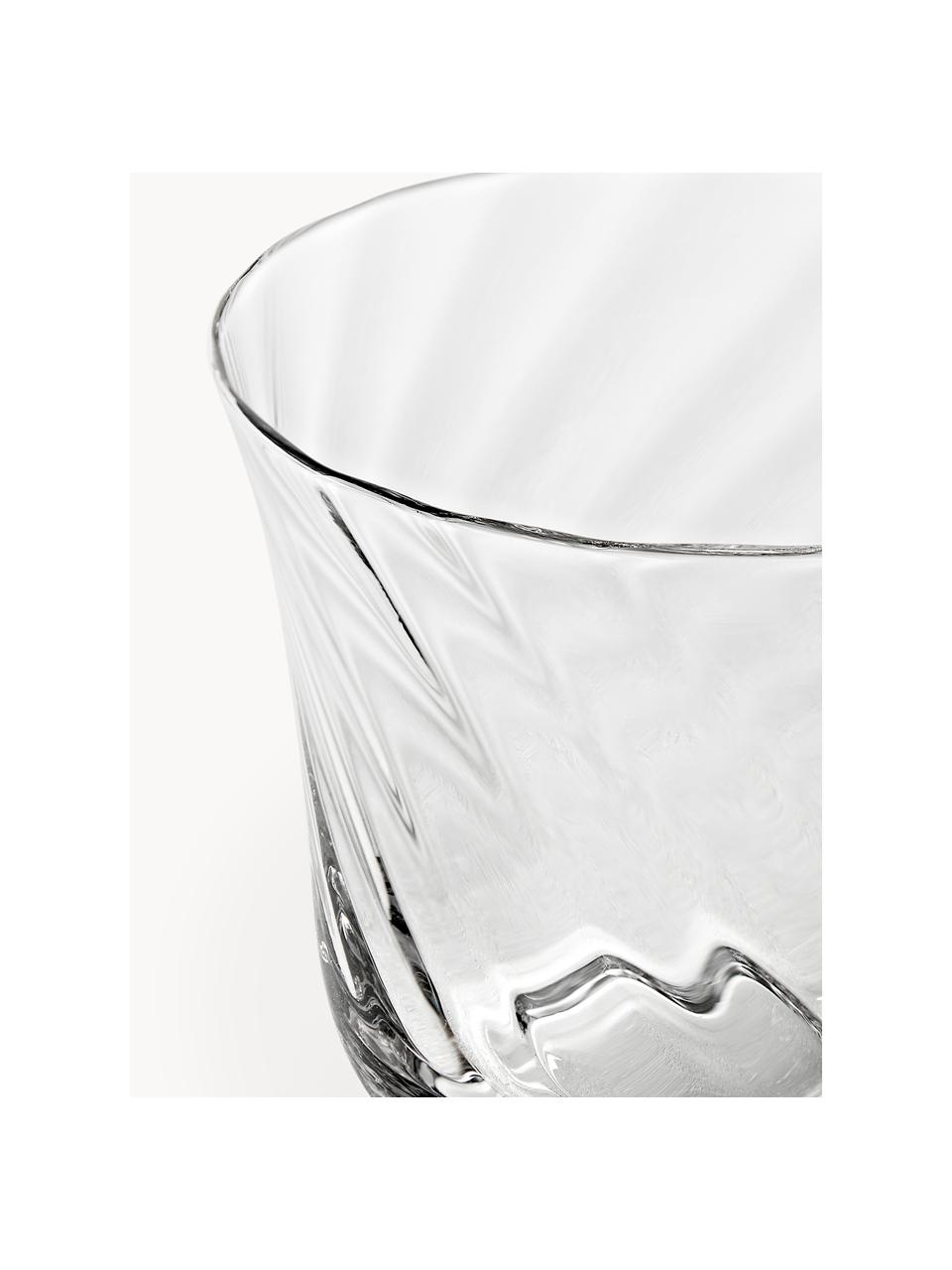 Ručne fúkané poháre na vodu Swirl, 4 ks, Sklo, Priehľadná, Ø 10 x V 9 cm, 300 ml