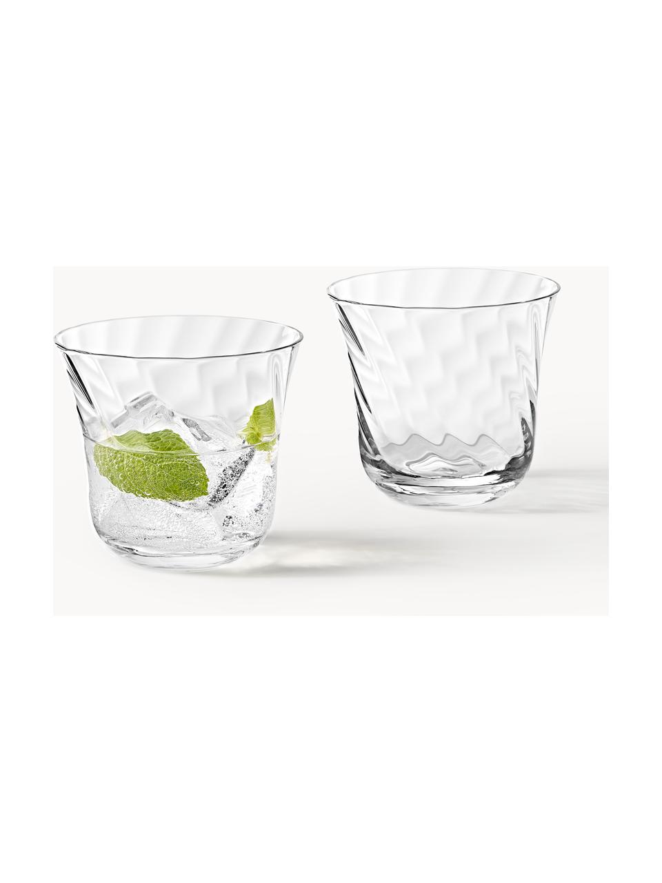 Szklanka ze szkła dmuchanego Swirl, 4 szt., Szkło, Transparentny, Ø 10 x W 9 cm, 300 ml