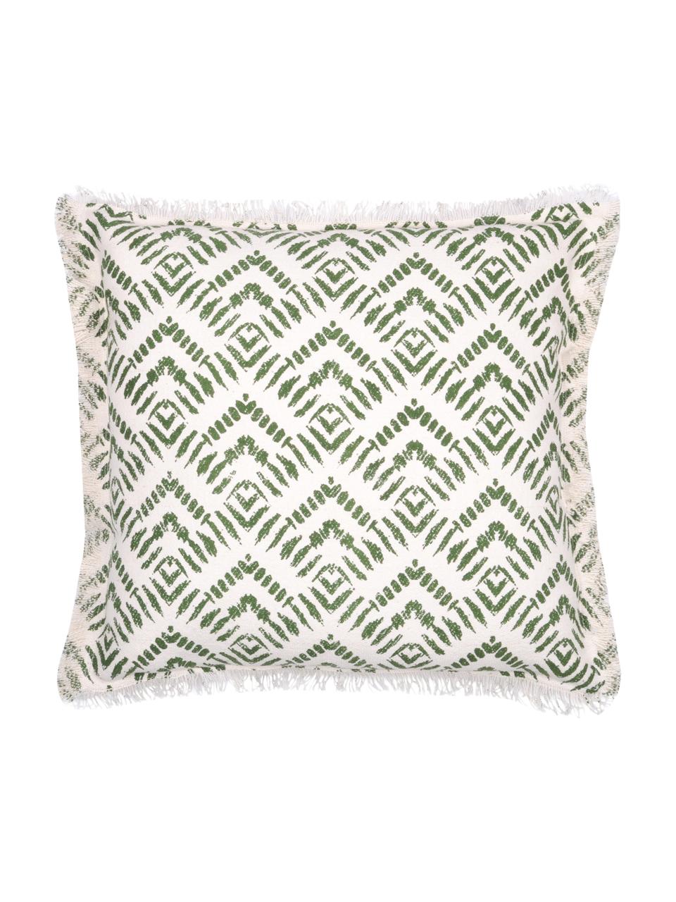 Coussin 45x45 ethno Sudda, Blanc cassé, vert