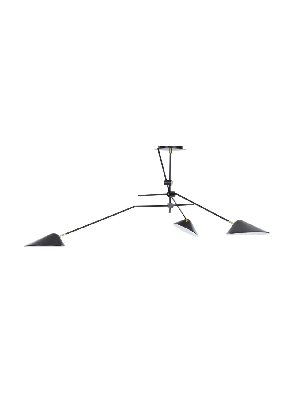 Veľká stropná lampa so zlatou dekoráciou Neron, Čierna, Š 173 x V 52 cm