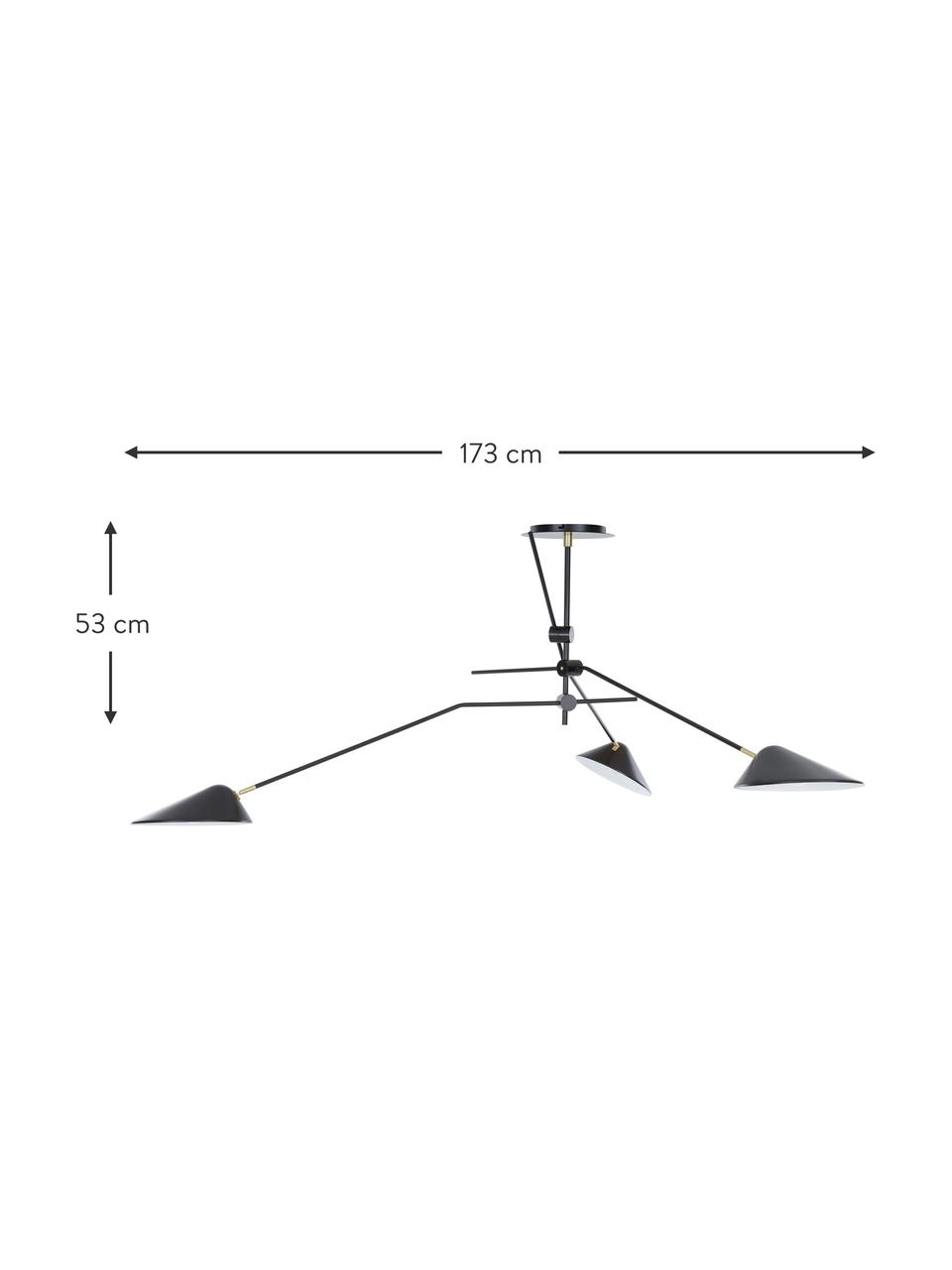 Velké stropní svítidlo se zlatým dekorem Neron, Černá, Š 173 cm, V 52 cm
