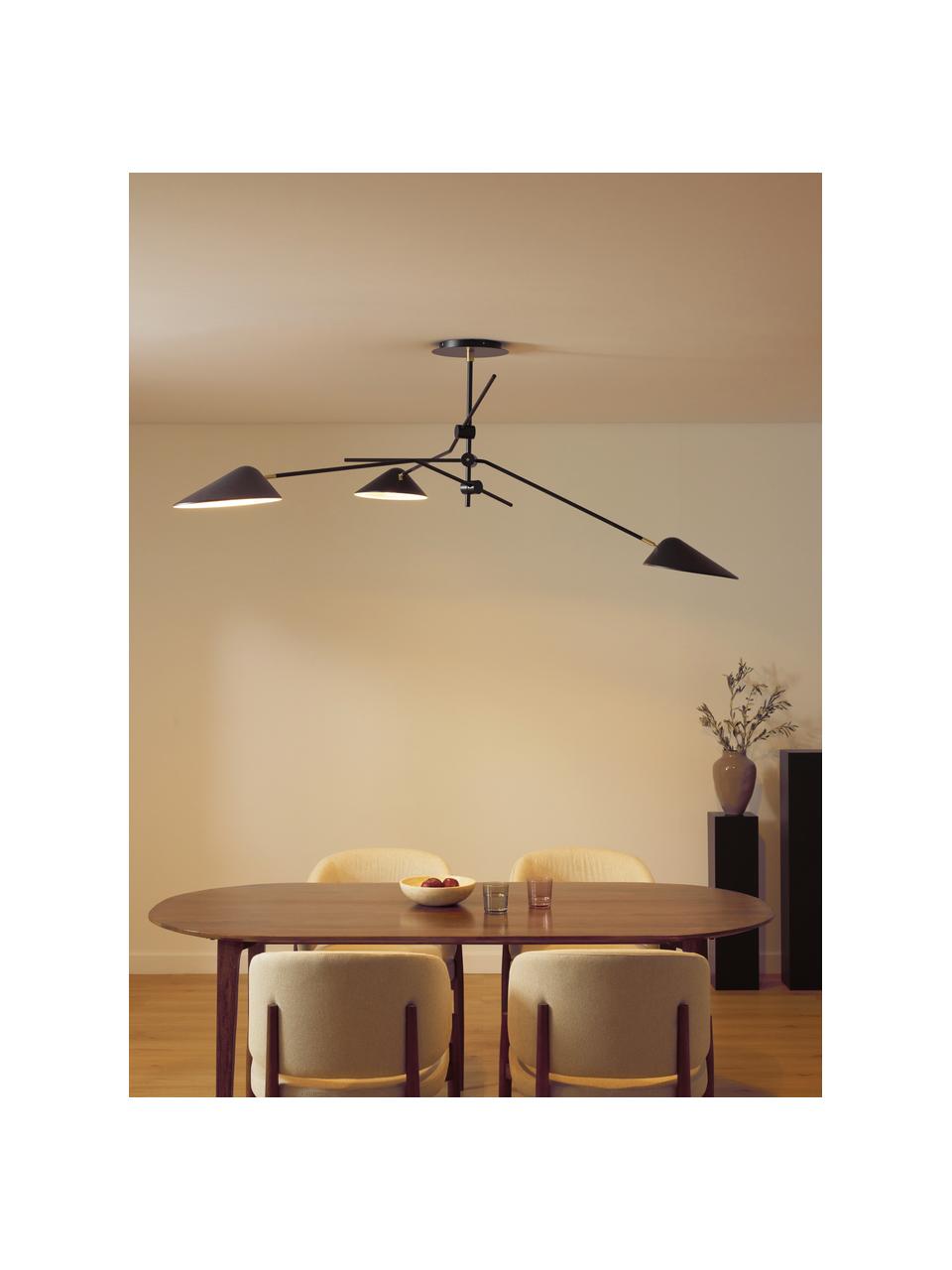Grand plafonnier Neron, Noir, larg. 173 x haut. 52 cm