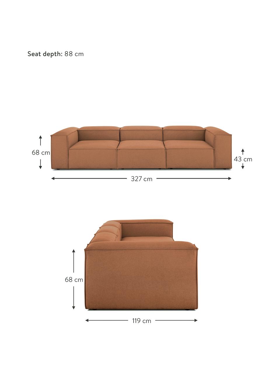 Modulárna pohovka Lennon (4-miestna), Nugátová, Š 327 x H 119 cm
