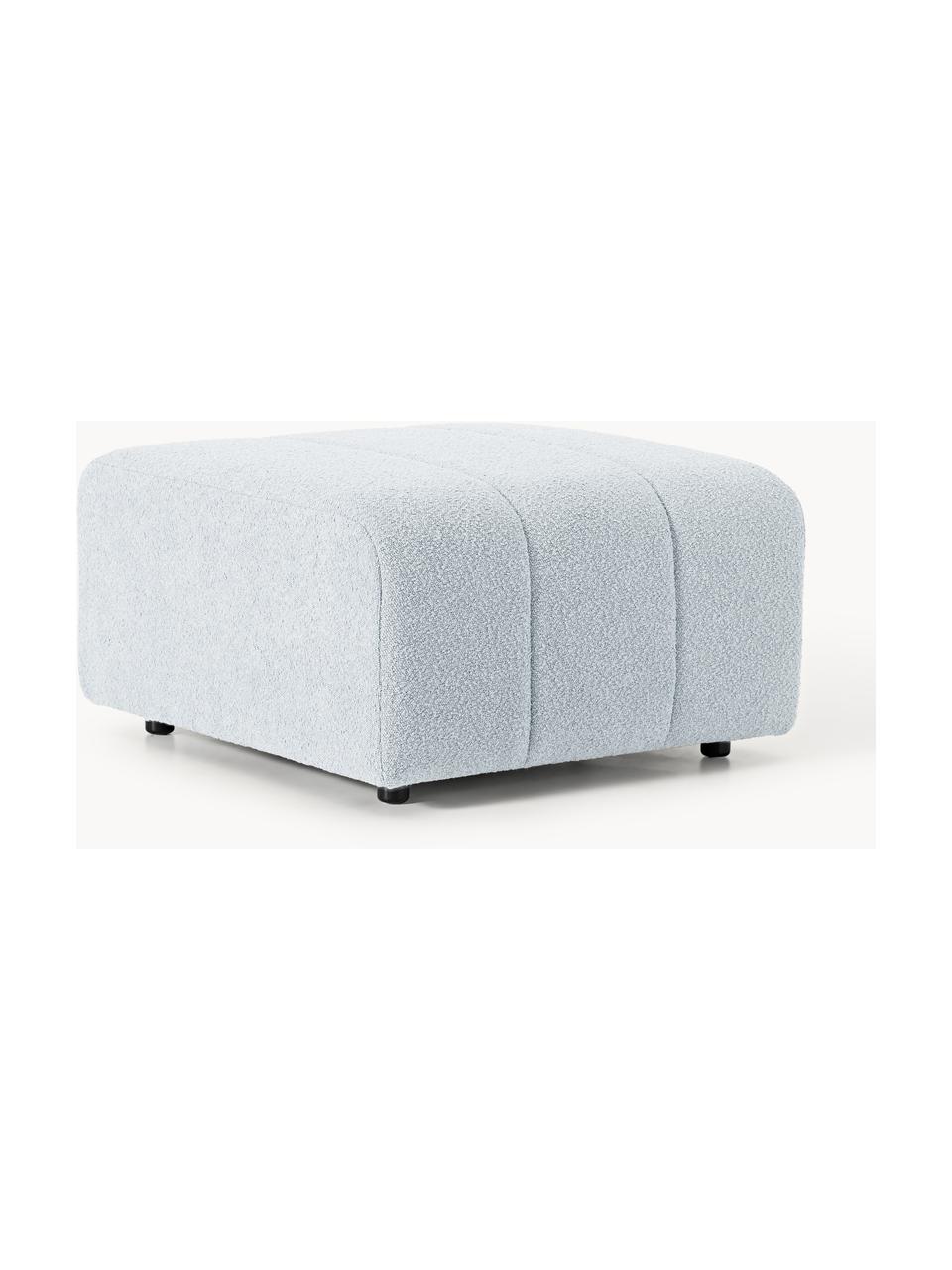 Bouclé-Sofa-Hocker Lena, Bezug: Bouclé (93 % Polyester, 6, Gestell: Buchenholz, Spanplatte, H, Füße: Kunststoff, Bouclé Hellblau, B 78 x T 75 cm