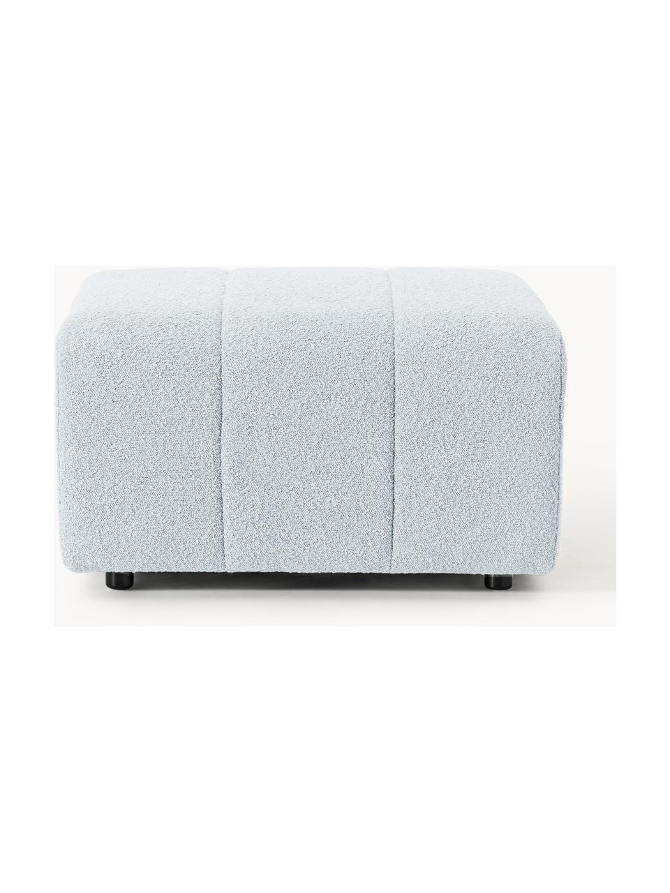 Bouclé-Sofa-Hocker Lena, Bezug: Bouclé (93 % Polyester, 6, Gestell: Buchenholz, Spanplatte, H, Füße: Kunststoff, Bouclé Hellblau, B 78 x T 75 cm