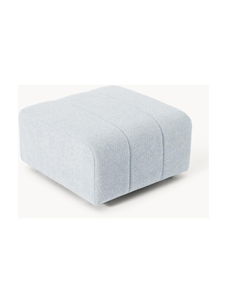 Pouf en bouclette Lena, Bouclette bleu ciel, larg. 78 x prof. 75 cm