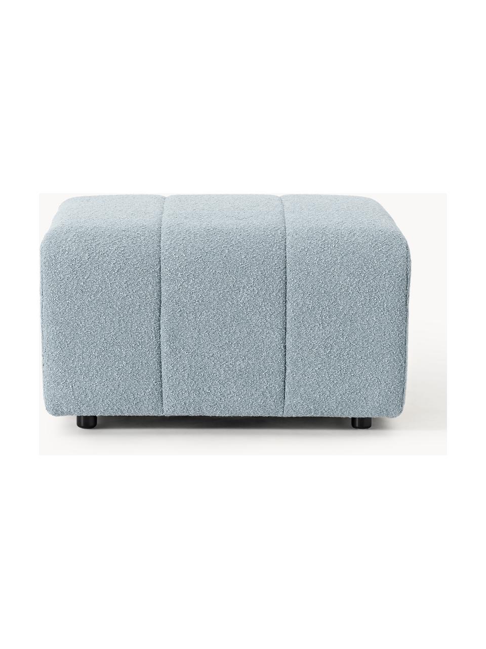 Bouclé-Sofa-Hocker Lena, Bezug: Bouclé (93 % Polyester, 6, Gestell: Buchenholz, Spanplatte, H, Füße: Kunststoff, Bouclé Hellblau, B 78 x T 75 cm