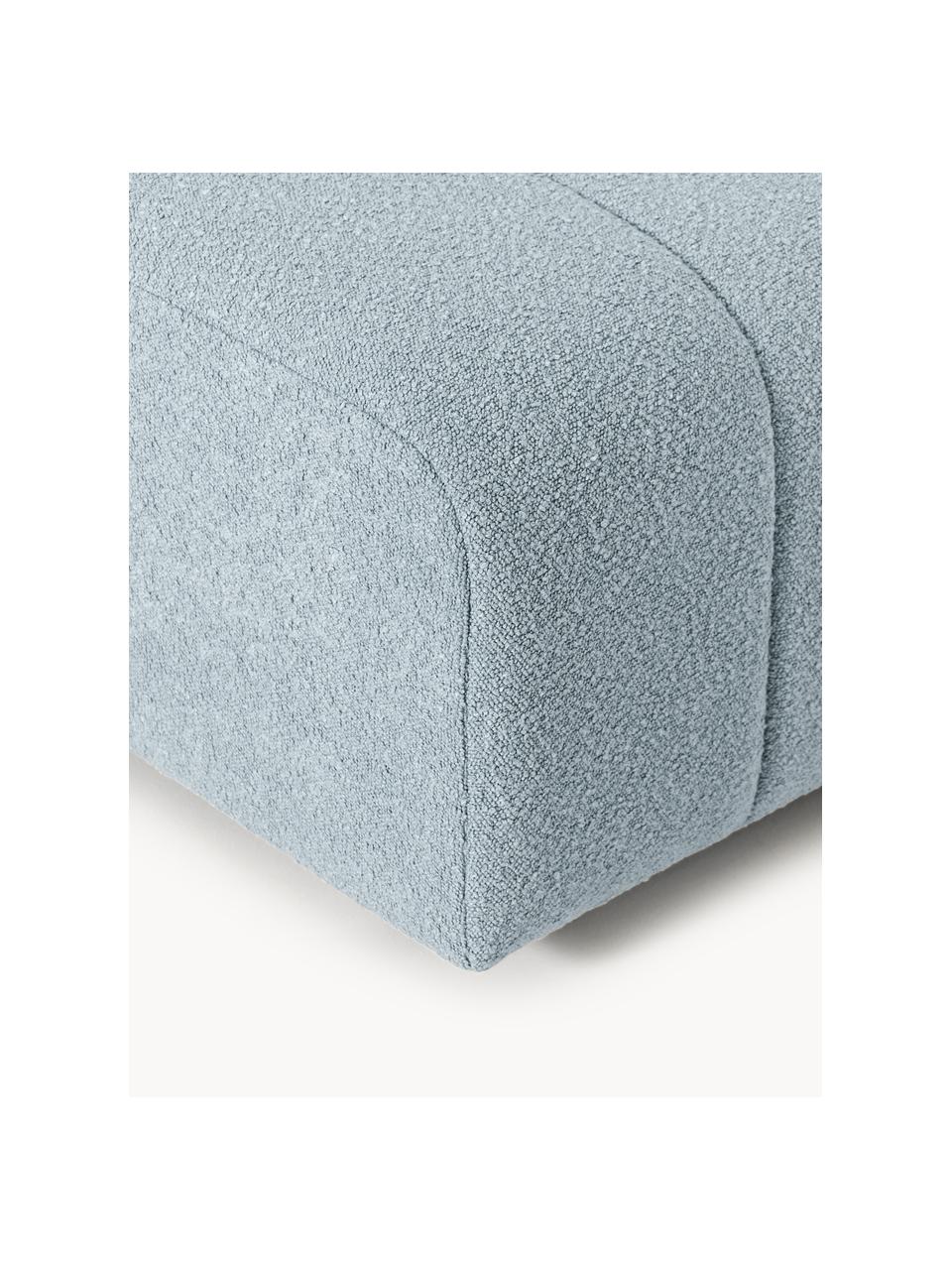 Bouclé-Sofa-Hocker Lena, Bezug: Bouclé (93 % Polyester, 6, Gestell: Buchenholz, Spanplatte, H, Füße: Kunststoff, Bouclé Hellblau, B 78 x T 75 cm