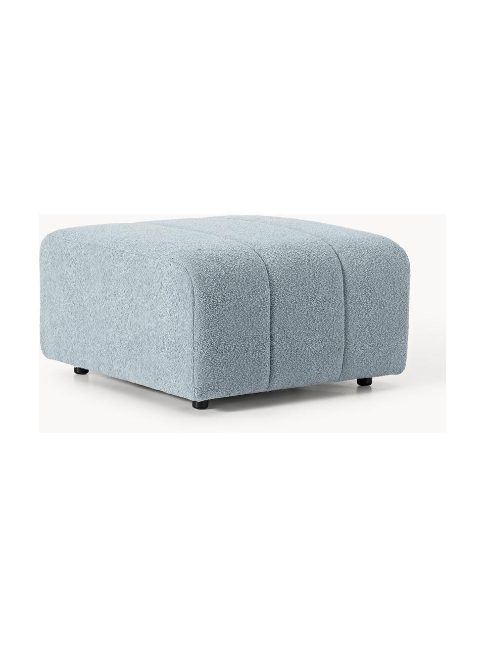 Bouclé-Sofa-Hocker Lena, Bezug: Bouclé (93 % Polyester, 6, Gestell: Buchenholz, Spanplatte, H, Füße: Kunststoff, Bouclé Hellblau, B 78 x T 75 cm